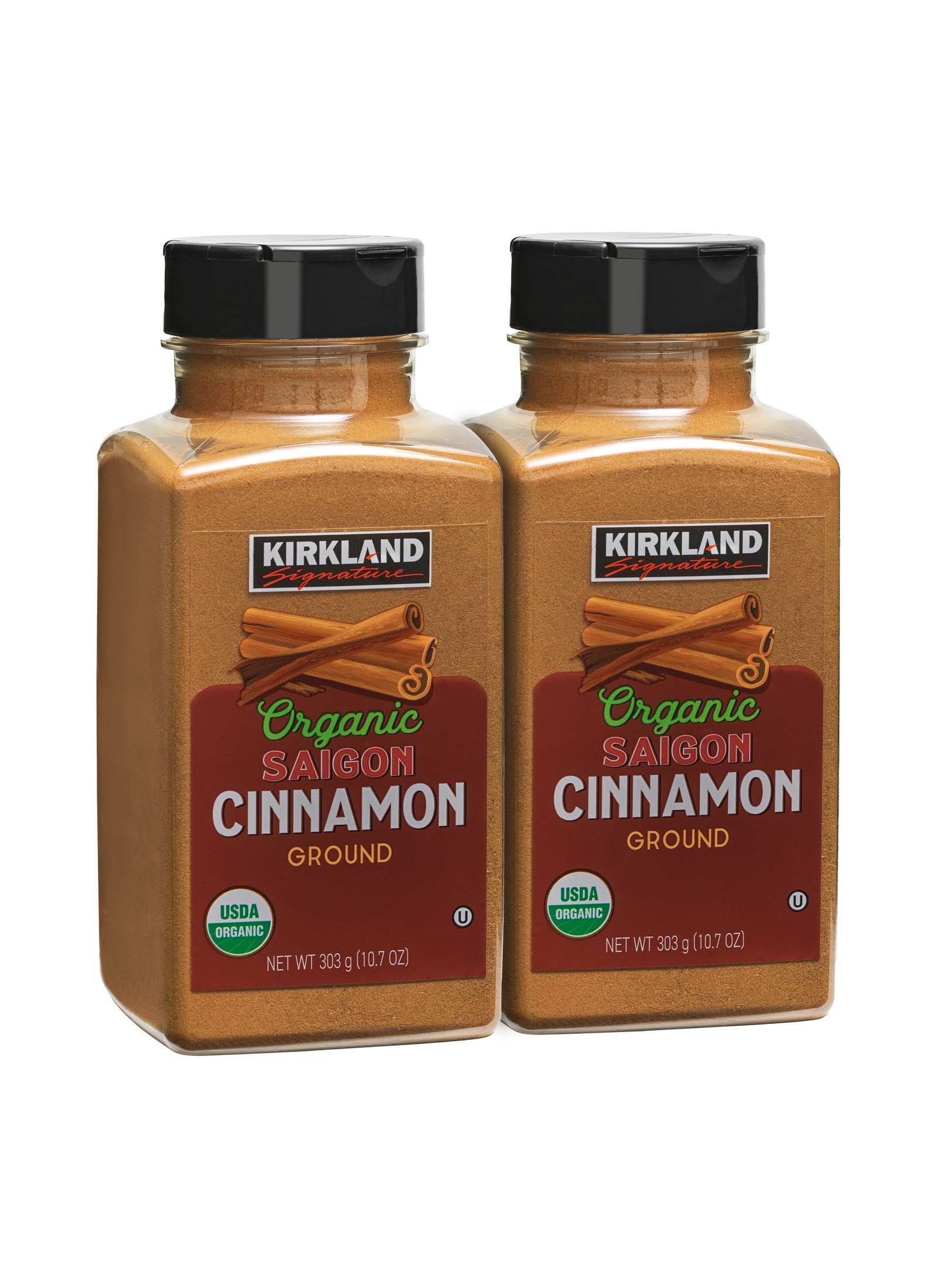 Kirkland Signature organic Saigon cinnamon twin pack product photography